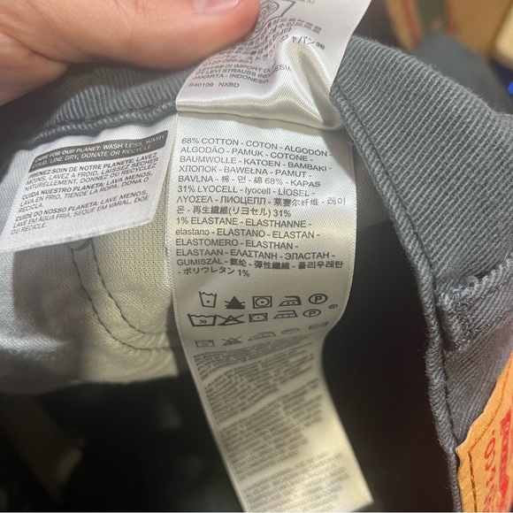 Levi's 511 Slim Fit Gray Jeans Size 31 x 30 Canvas Carpenter Material Gorpcore - Picture 10 of 10